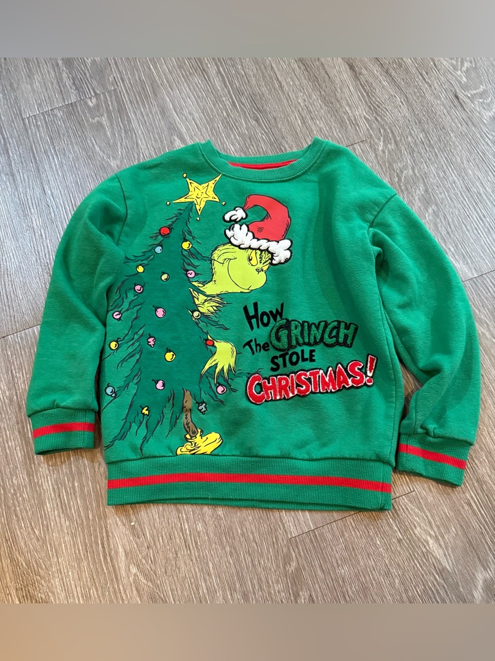 Target Green The Grinch Christmas Sweatshirt with Red Trim
